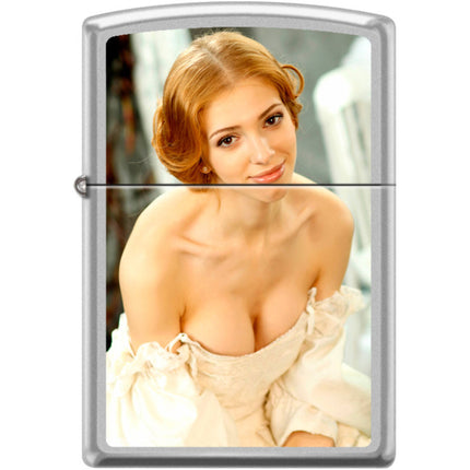 Zippo Windproof Pocket Lighter - A Natural Temptation Satin Chrome Metal | XC429