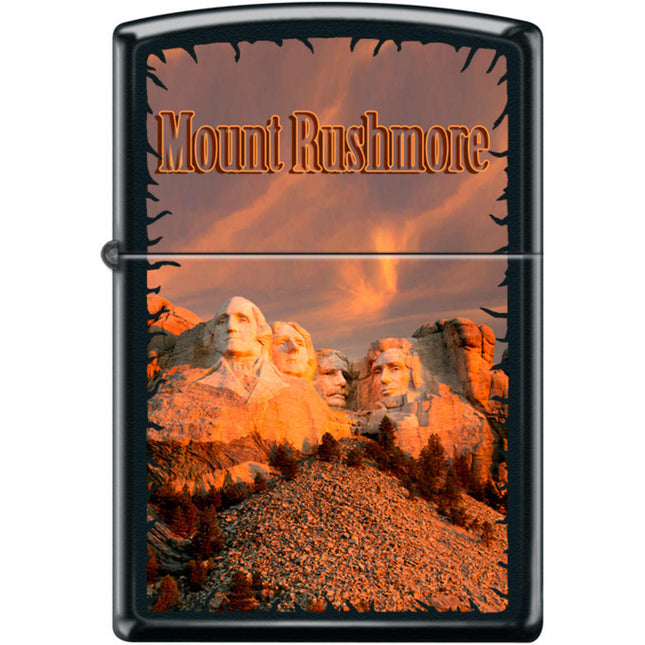 Zippo Windproof Pocket Lighter - MT Rushmore Black Matte Metal | XC452