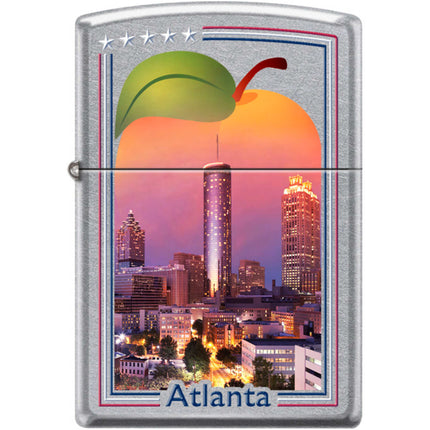Zippo Windproof Pocket Lighter - Atlanta Souvenir Street Chrome Metal | XC453