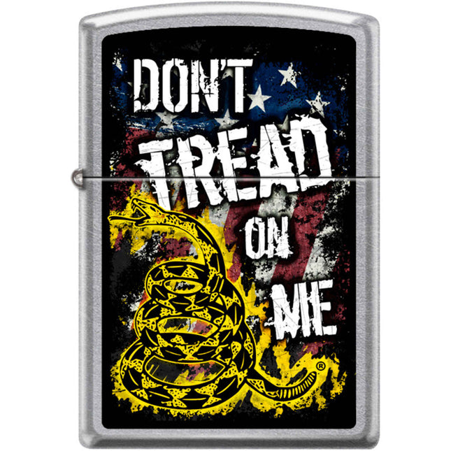 Zippo Windproof Pocket Lighter - Don't Tread On Me Street Chrome Metal | XC458