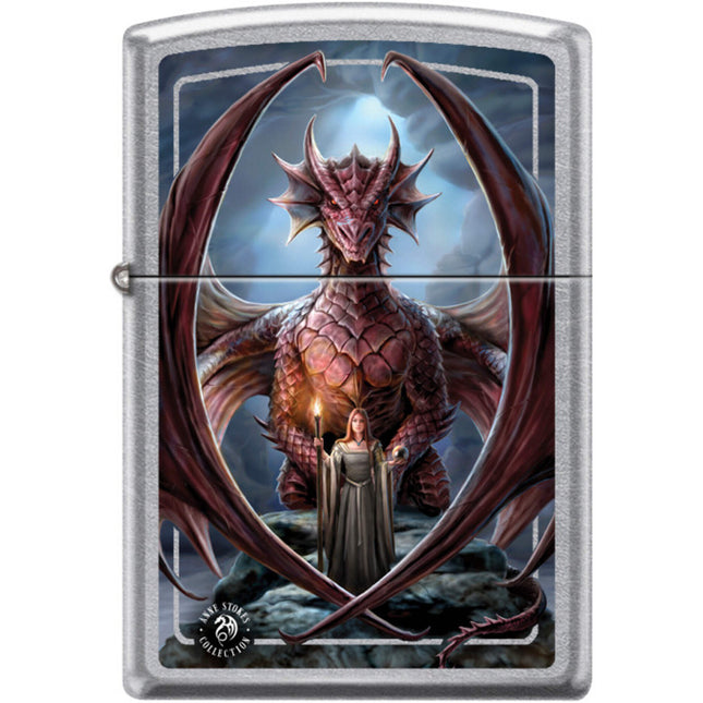 Zippo Windproof Pocket Lighter - Anne Stokes Collection Street Chrome Metal | XC459
