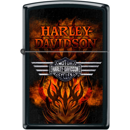Zippo Windproof Pocket Lighter - Harley Davidson Black Matte Metal | XC460