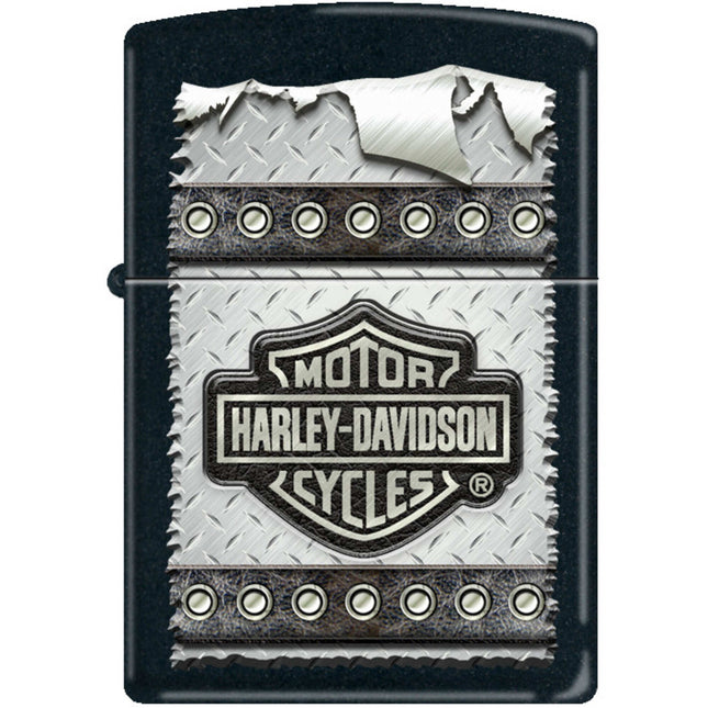Zippo Windproof Pocket Lighter - Harley Davidson Black Matte Metal | XC465