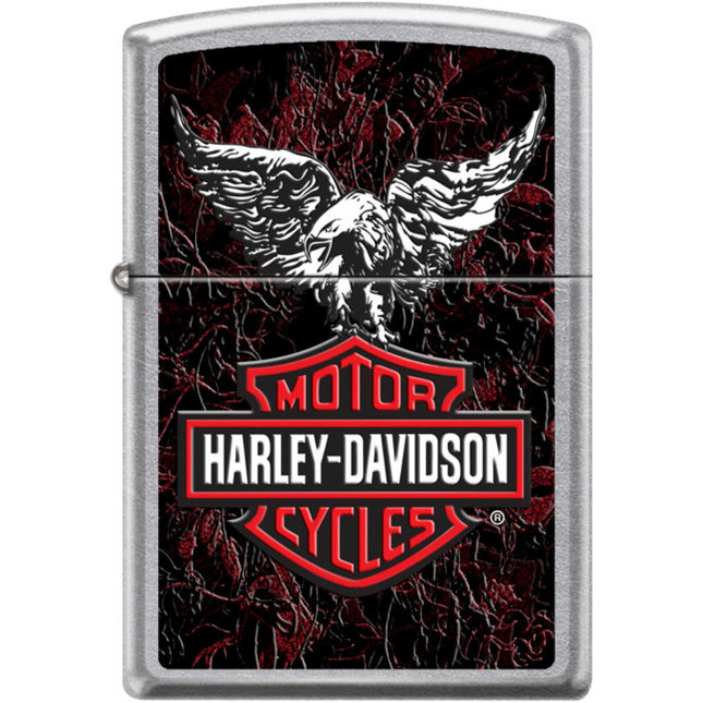 Zippo Windproof Pocket Lighter - Harley Davidson Eagles Street Chrome Metal | XC466