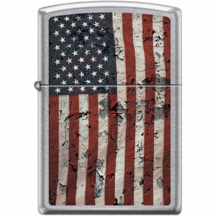 Zippo Windproof Pocket Lighter - Ols-Americana Distressed Street Chrome Metal | XC481