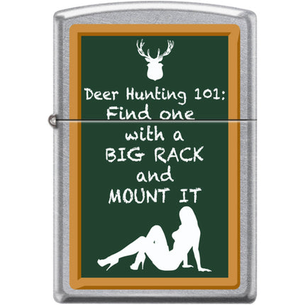 Zippo Windproof Pocket Lighter - Deer Hunting 101 Street Chrome Metal | XC482
