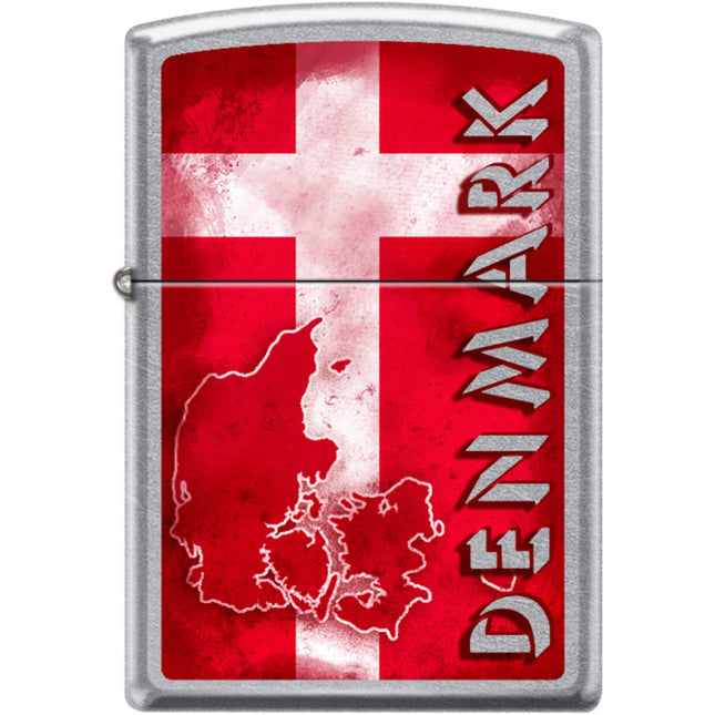 Zippo Windproof Pocket Lighter - Denmark Flag Street Chrome Metal | XC496