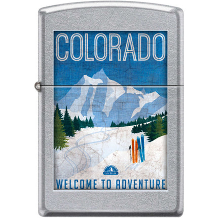 Zippo Windproof Pocket Lighter - Colorado Adventure Street Chrome Metal | XC499