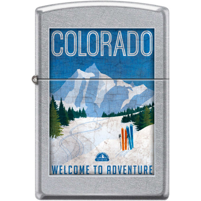 Zippo Windproof Pocket Lighter - Colorado Adventure Street Chrome Metal | XC499