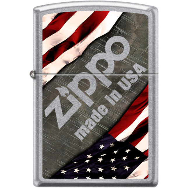 Zippo Windproof Pocket Lighter - Flfag and (Chrome Up) Street Chrome | XC501