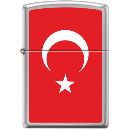 Zippo Windproof Pocket Lighter - Flag Of Turkey High Polish Chrome Metal | XC503