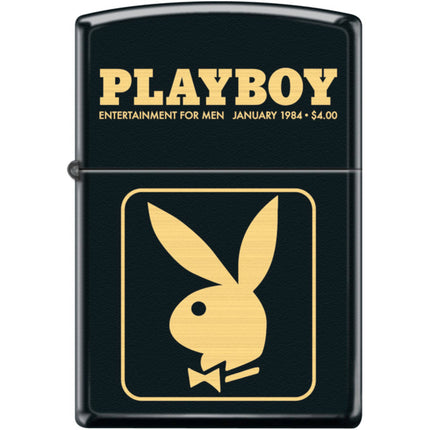 Zippo Windproof Pocket Lighter - Playboy January 1984 Black Matte Metal | XC525