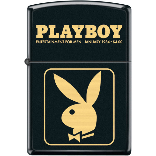 Zippo Windproof Pocket Lighter - Playboy January 1984 Black Matte Metal | XC525