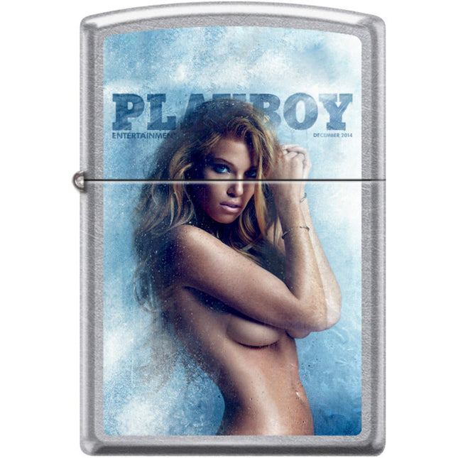 Zippo Windproof Pocket Lighter - Playboy December 2014 Street Chrome Metal | XC531