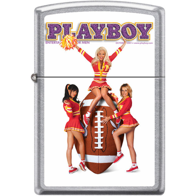 Zippo Windproof Pocket Lighter - Playboy October 2001 Street Chrome Metal | XC535