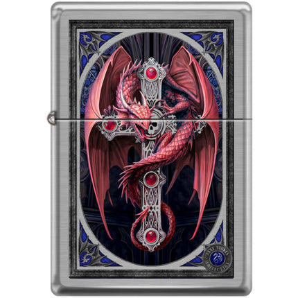 Zippo Windproof Pocket Lighter - Anne Stokes Collection Brushed Chrome Metal | XC538
