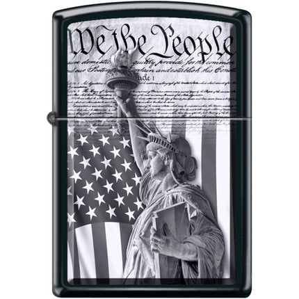 Zippo Windproof Pocket Lighter - We The People Black Matte Metal | XC544