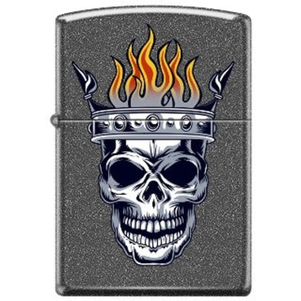 Zippo Windproof Pocket Lighter - Skull with Crown Iron Stone Metal | XC324
