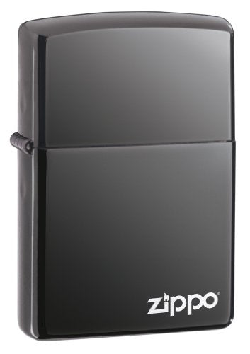 Zippo Lighter: Classic Black Ice Dark Chrome with Zippo Logo | 150ZL