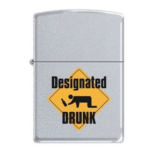 Zippo Lighter: Designated Drunk Design | 205MP-DDRUNK