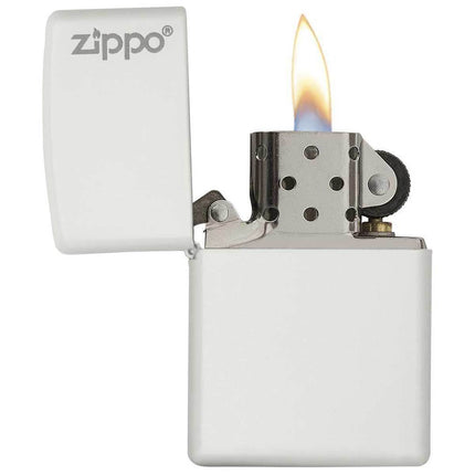 Zippo Lighter: Classic Zippo Logo White Matte | 214ZL