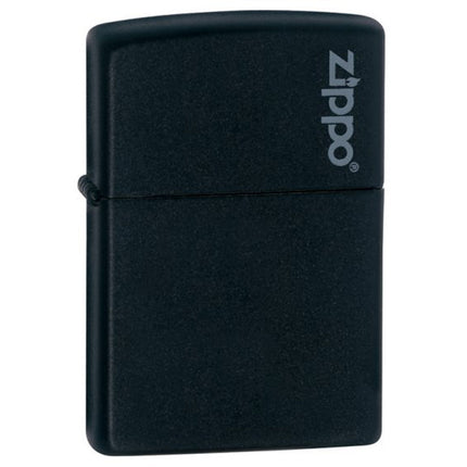Zippo Lighter: Black Matte with Zippo Logo | 218ZL