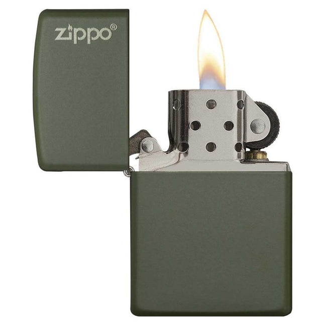 Zippo Lighter: Black Matte with Zippo Logo | 218ZL