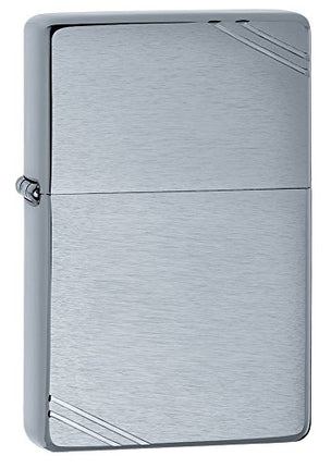 Zippo Lighter: Vintage Brushed Chrome with Slashes | 230