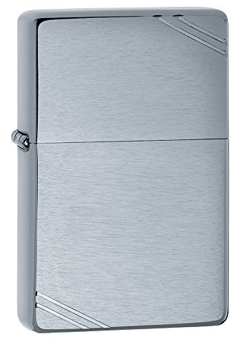 Zippo Lighter: Vintage Brushed Chrome with Slashes | 230