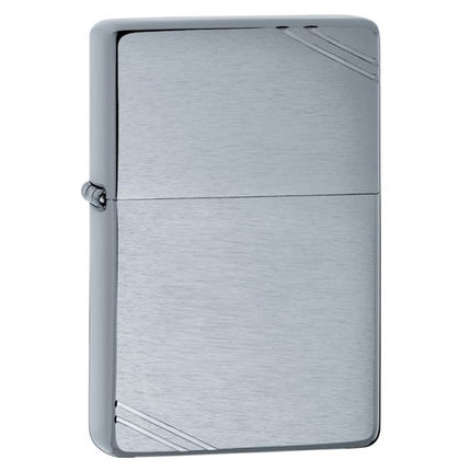 Zippo Lighter: Vintage Brushed Chrome with Slashes | 230