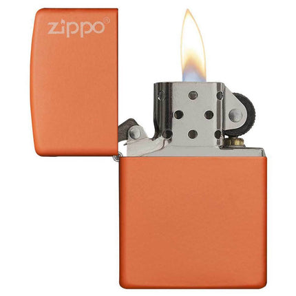 Zippo Lighter: Classic Zippo Logo Orange Matte | 231ZL