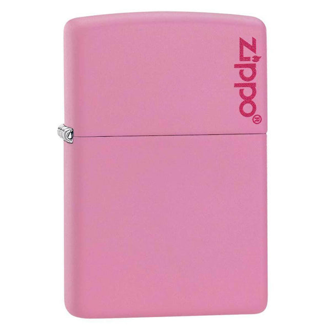 Zippo Windproof Pocket Lighter - Classic Zippo Logo Pink Matte | 238ZL
