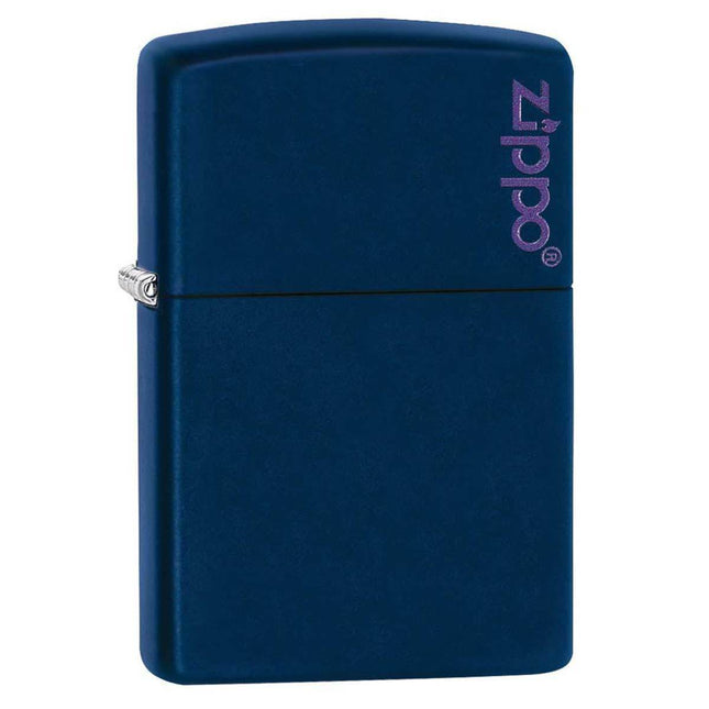 Zippo Lighter: Classic Matte Navy Blue with Zippo Logo | 239ZL