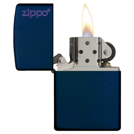 Zippo Lighter: Classic Matte Navy Blue with Zippo Logo | 239ZL