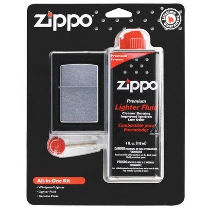 Zippo All In One Lighter, Fluid, and Flints Gift Set | 24651