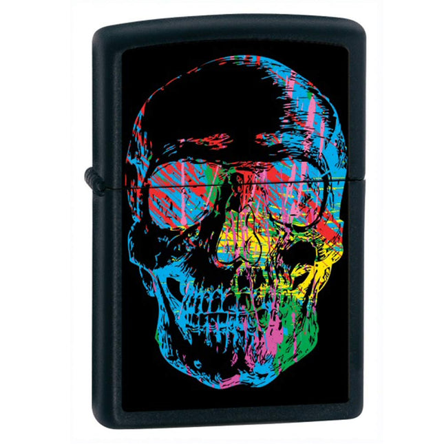 Zippo Lighter: Colorful Skull Black Matte | 28042