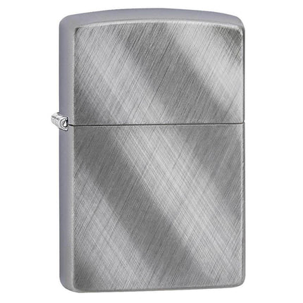Zippo Lighter: Classic Diagonal Weave Brushed Chrome | 28182