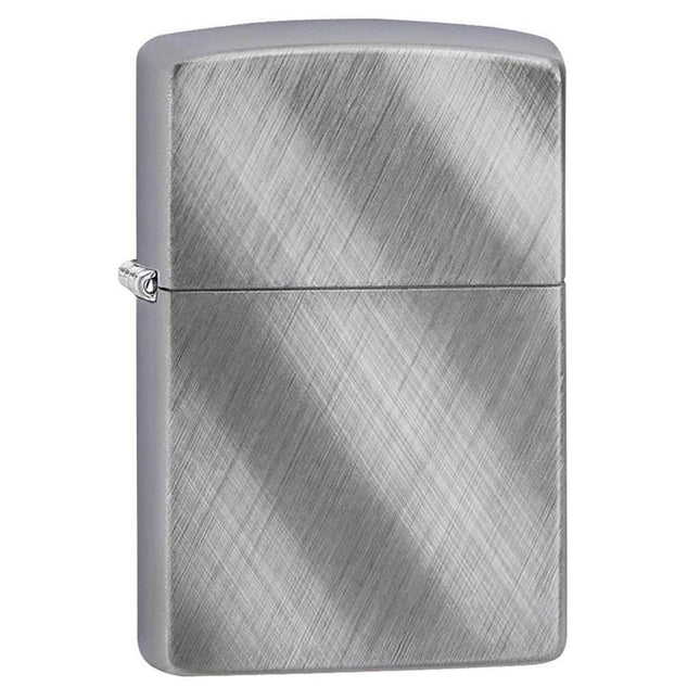 Zippo Lighter: Classic Diagonal Weave Brushed Chrome | 28182