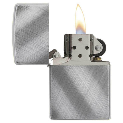 Zippo Lighter: Classic Diagonal Weave Brushed Chrome | 28182