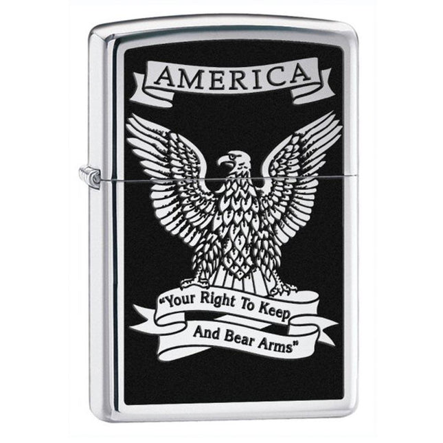 Zippo Lighter: America Eagle High Polish Chrome | 28290