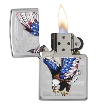 Zippo Lighter: American Flag Bald Eagle | 28449