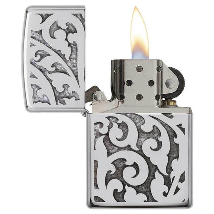 Zippo Lighter: Filigree High Polish Chrome | 28530