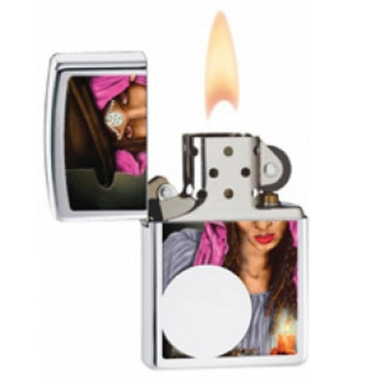 Zippo Lighter: Fortune Teller Design High Polish Chrome | 28656