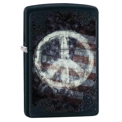 Zippo Windproof Pocket Lighter - Peace on Flag Black Matte | 28864