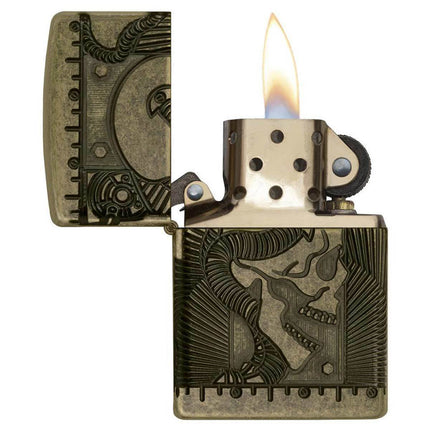 Zippo Lighter: Armor Steampunk Antique Brass | 29268