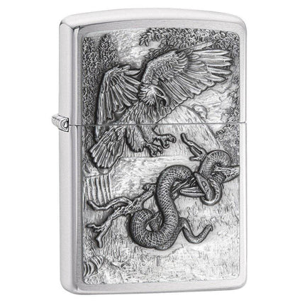 Zippo Windproof Pocket Lighter - Eagle vs. Snake Brushed Chrome | 29637