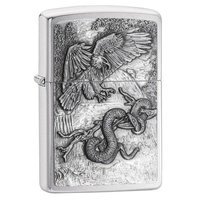 Zippo Windproof Pocket Lighter - Eagle vs. Snake Brushed Chrome | 29637