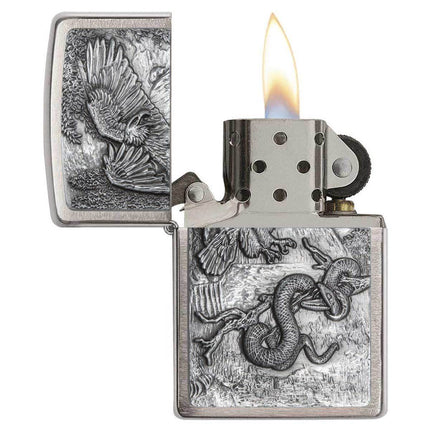 Zippo Windproof Pocket Lighter - Eagle vs. Snake Brushed Chrome | 29637