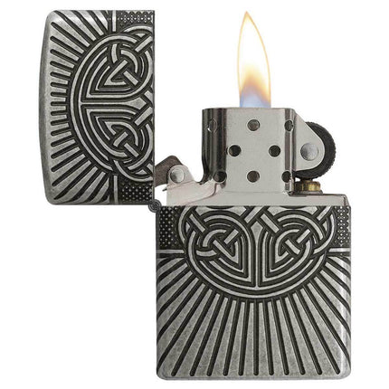 Zippo Lighter: Armor Celtic Cross Antique Silver | 29667