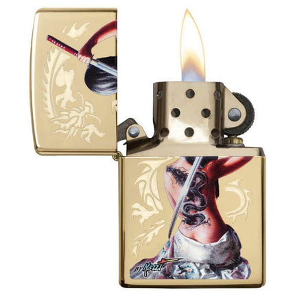 Zippo Lighter: Mazzi Dragon Lady with Sword | 29668